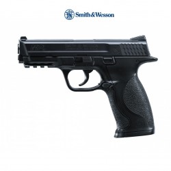 PISTOLA SMITH & WESSON M&P40 CO2 BB 4.5MM, 500 BOLAS DE ACERO BB 4.5 MM Y 20 CAPSULAS CO2 DE 12 GRAMOS