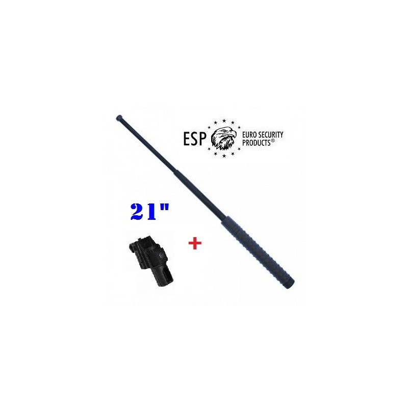 DEFENSA EXTENSIBLE ESP EN ACERO DE 21" EN COLOR NEGRO MANGO PVC ( MOD. STANDARD)