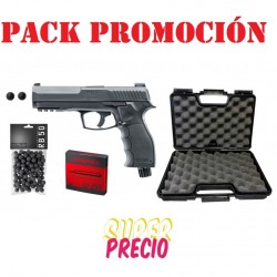 PACK T4E HDR PISTOLA CAL 50 CON MALETIN, 100 BOLAS DE GOMA Y 5 RECARGAS DE CO2