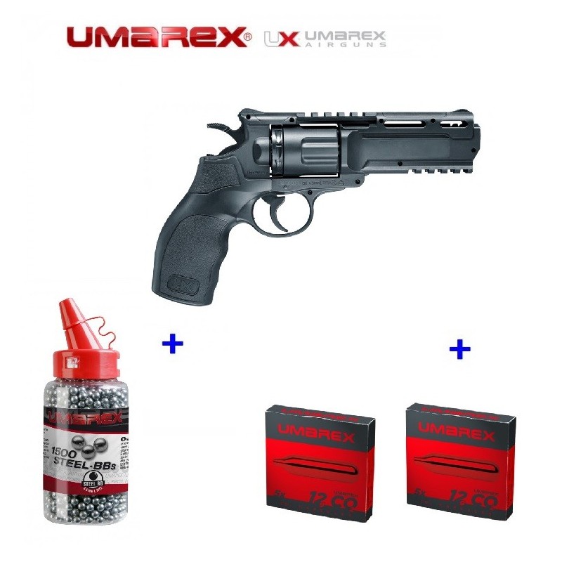 REVOLVER TORNADO ( MAGNUM 44) CO2 BB 4.5MM PAQUETE, CON 500 BOLAS DE ACERO Y 20 CAPSULAS DE CO2