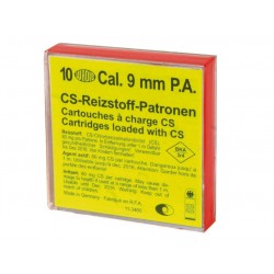 CARTUCHOS MUNICION GAS CS PISTOLAS 9MM PAK